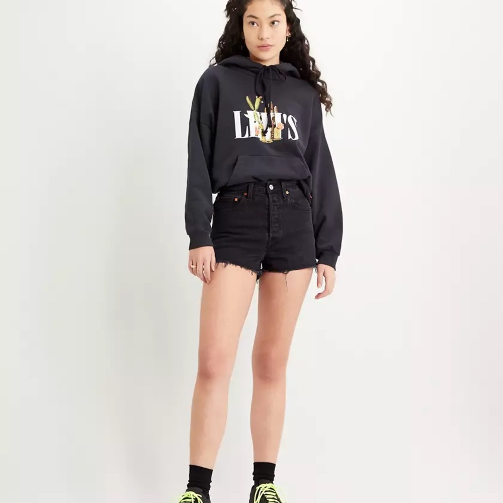 Black Levi’s Ribcage Denim Shorts